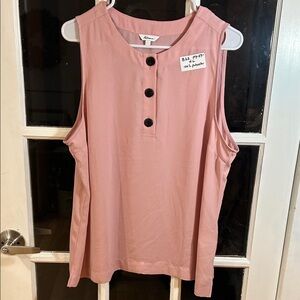 B22.    Pink Sleeveless Button-Front Women's Top